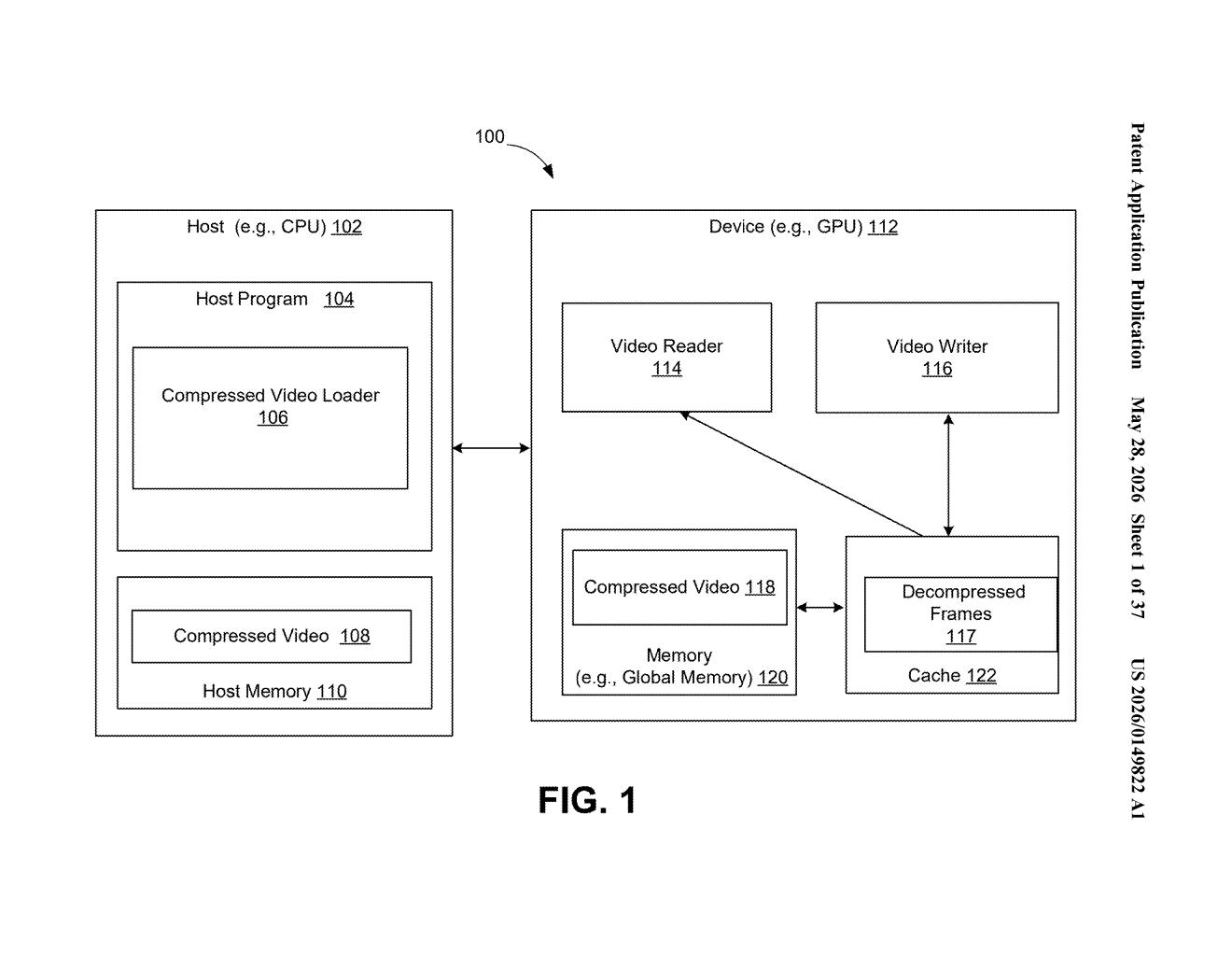 Nvidia Patent: API for Compressed Video Memory Allocation — figure from US 2026/0149822 A1