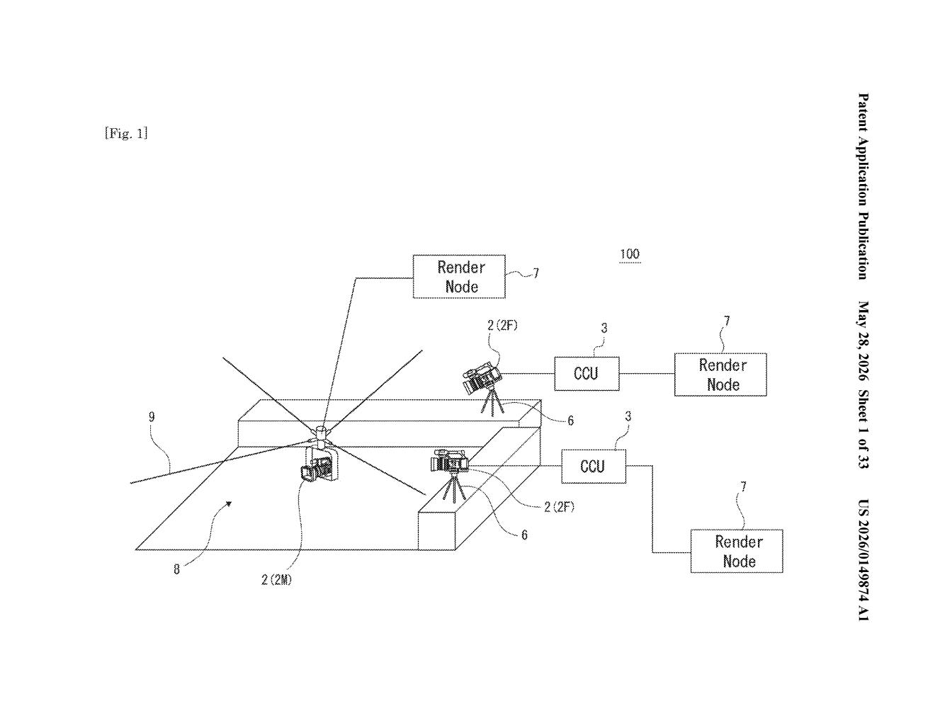 Sony Patent: Multi-Camera Shooting Range Visualization — figure from US 2026/0149874 A1