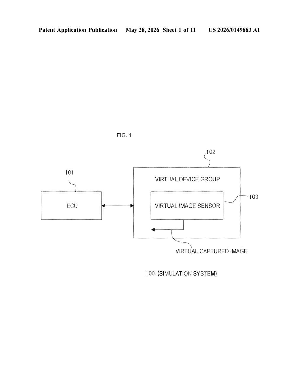 Sony Patent: Simulating Rolling Shutter Distortion in CG — figure from US 2026/0149883 A1