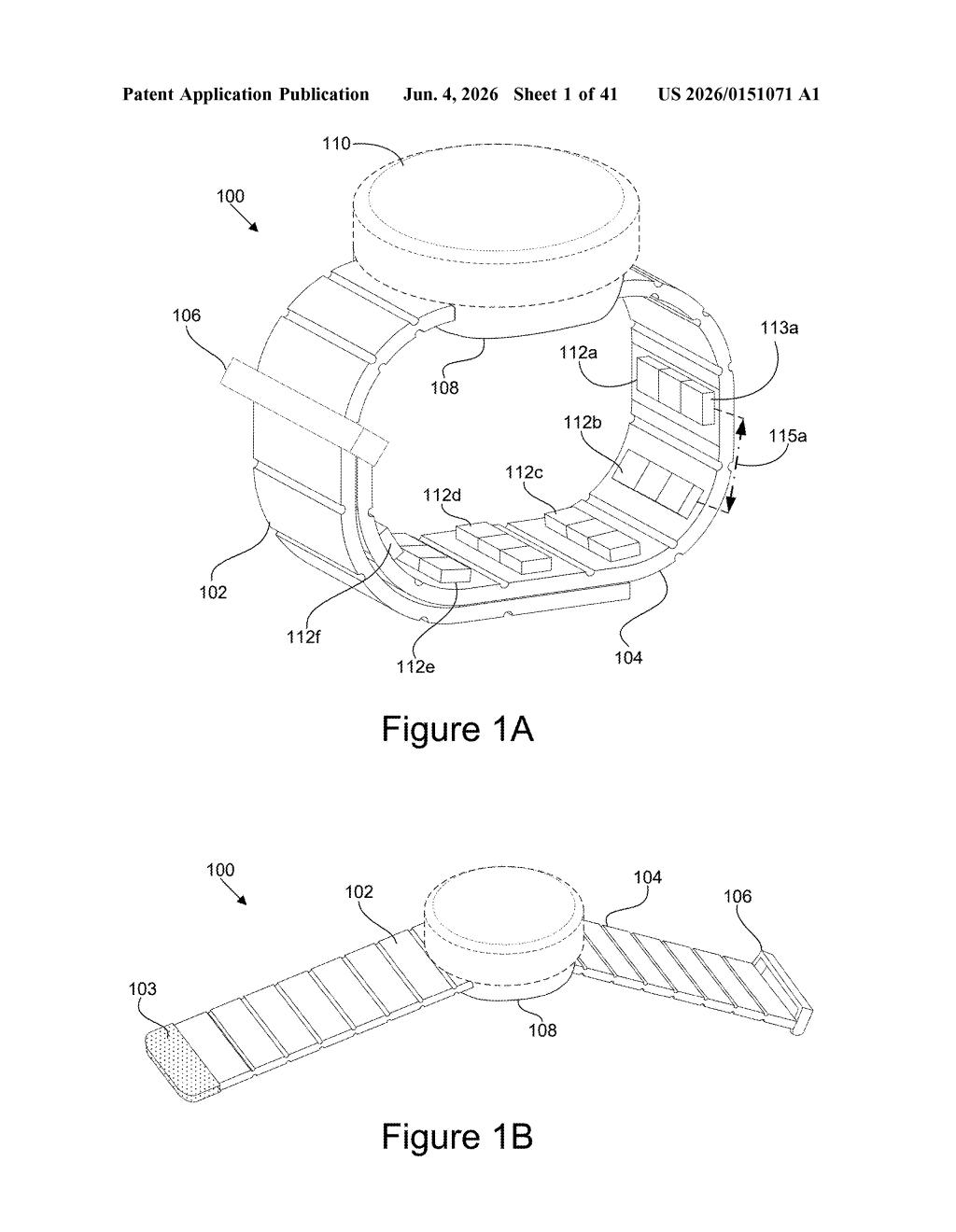 Meta Patent: LDS Antenna for Neuromuscular Wristband — figure from US 2026/0151071 A1