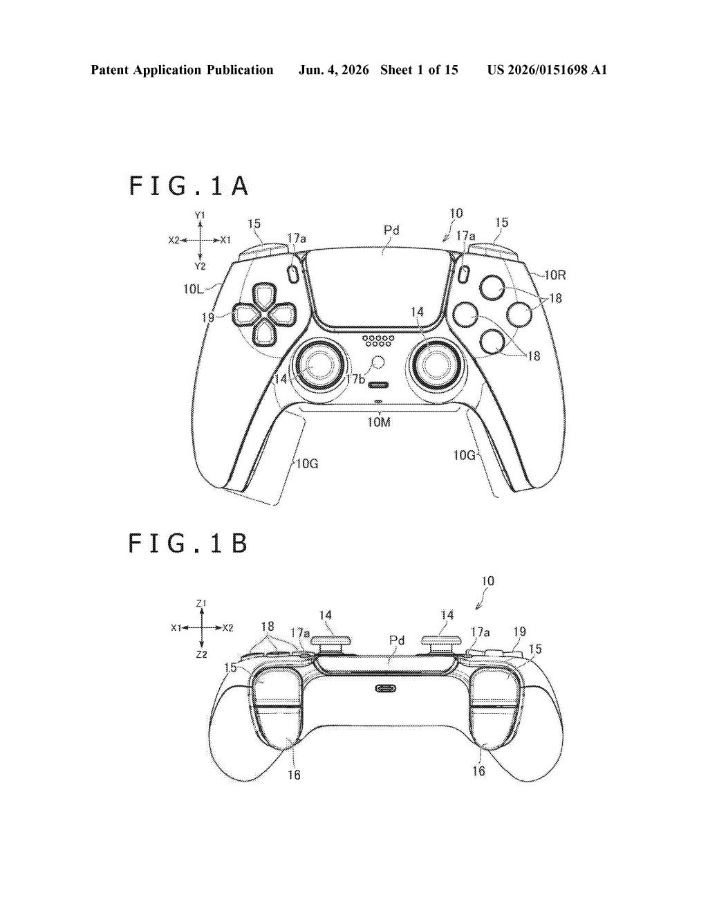 Sony Patent: Two-Color Molded Light Guide for Game Controllers — figure from US 2026/0151698 A1