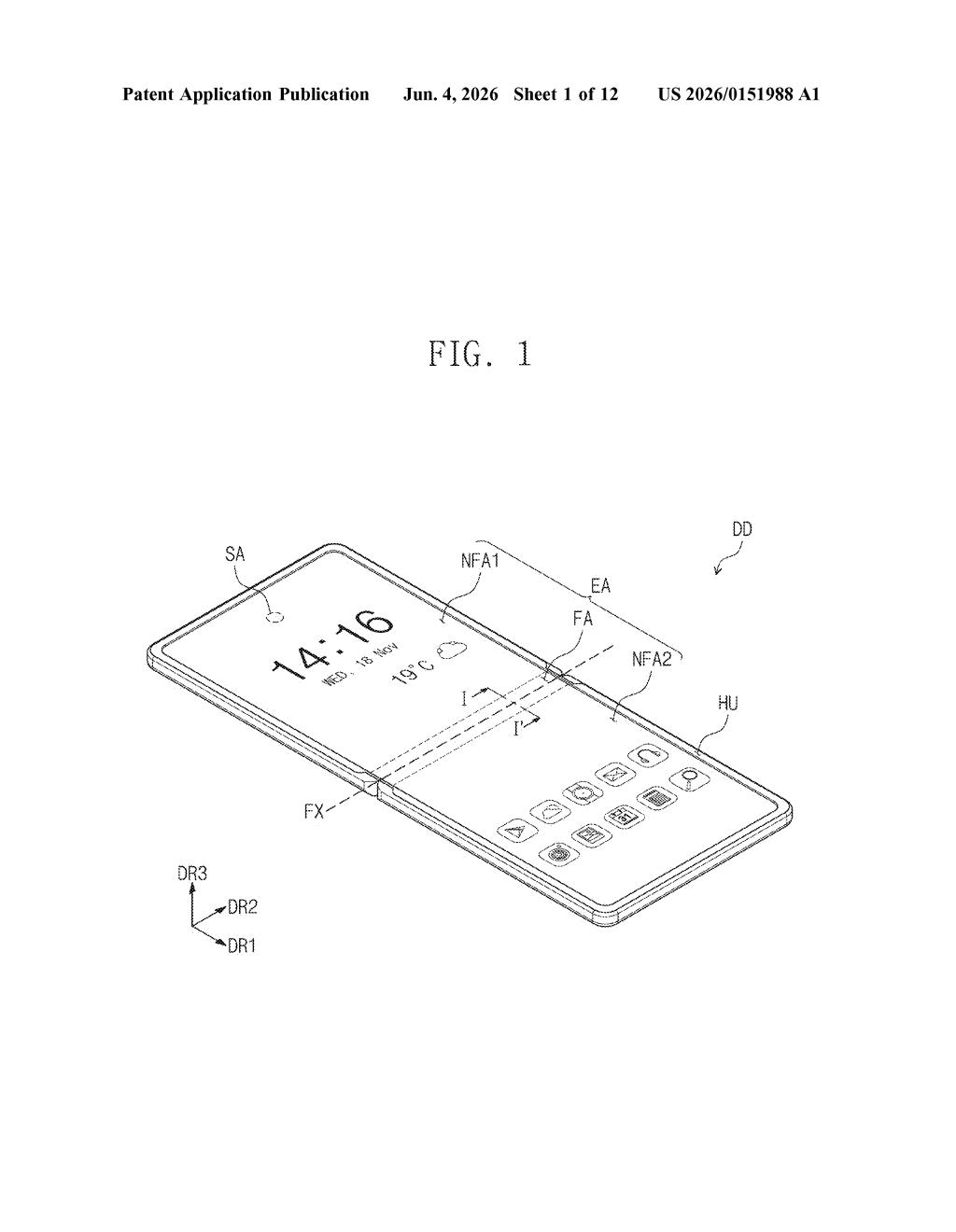 Samsung Patent: Replaceable Screen Protector for Displays — figure from US 2026/0151988 A1
