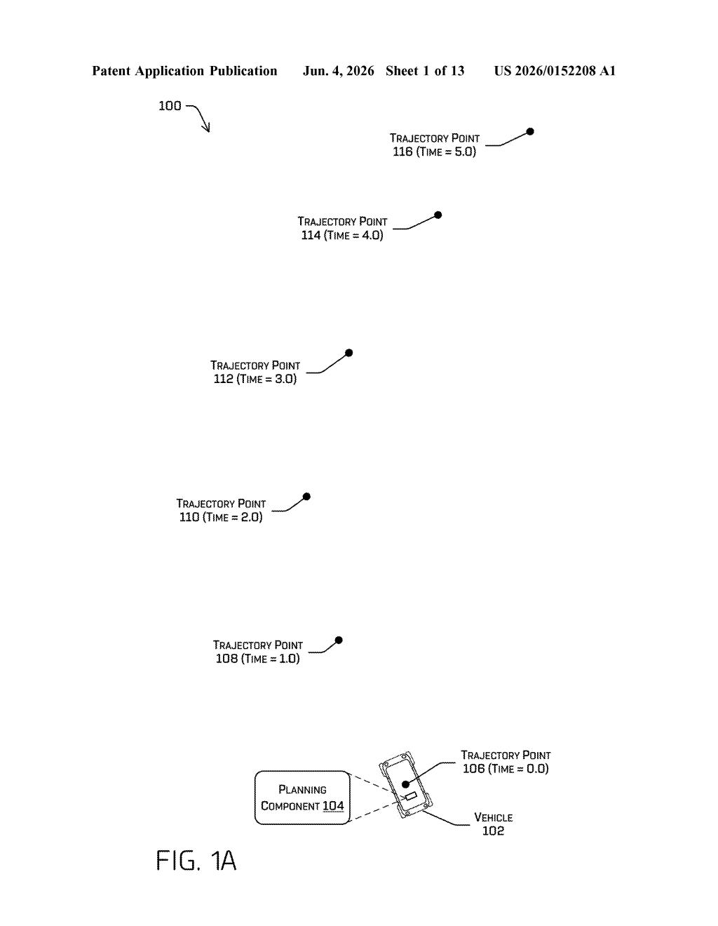 Zoox Patent: Autonomous Vehicle Trajectory Optimization — figure from US 2026/0152208 A1