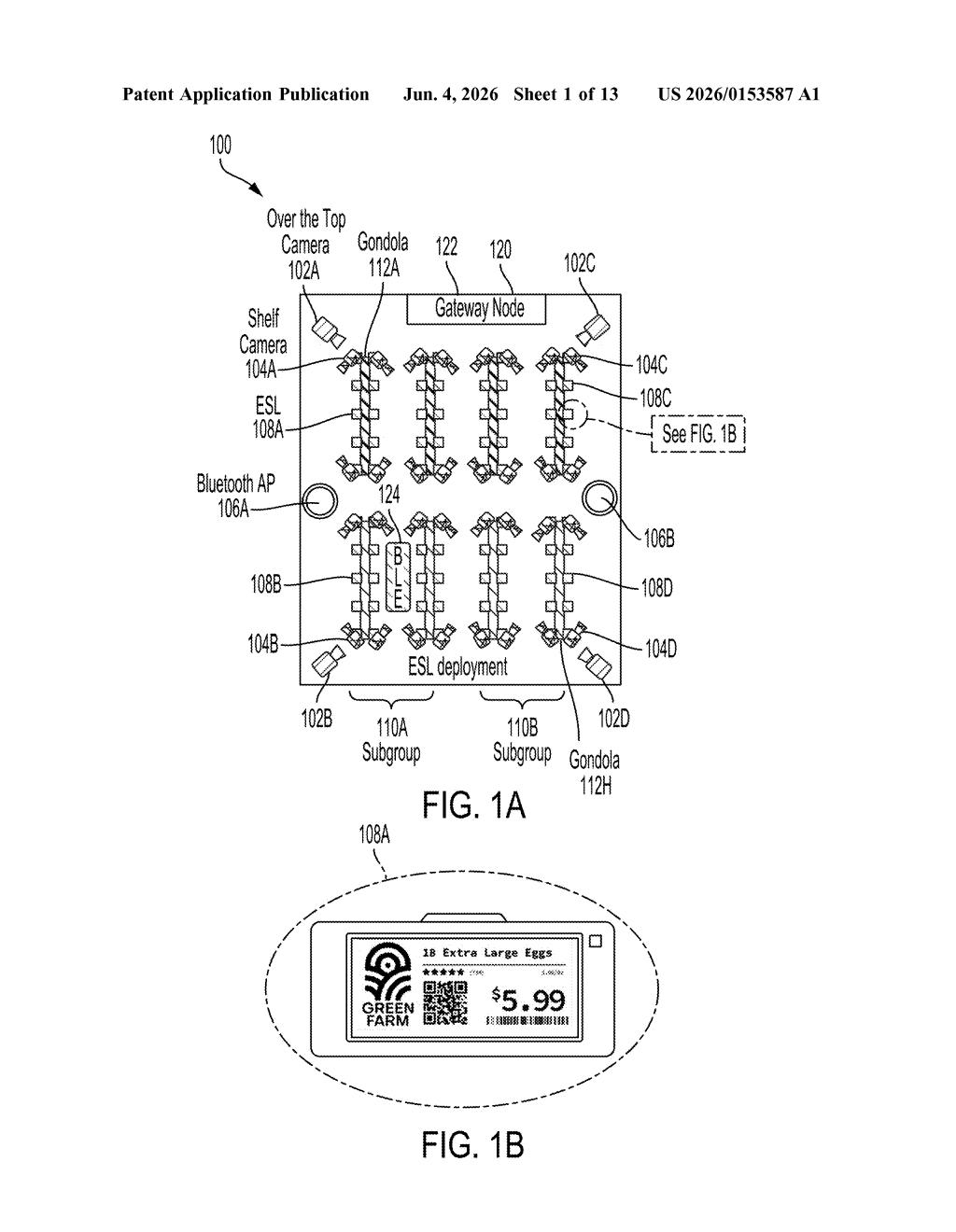 Qualcomm Patent: Wireless Shelf Item Tracking via eTags — figure from US 2026/0153587 A1