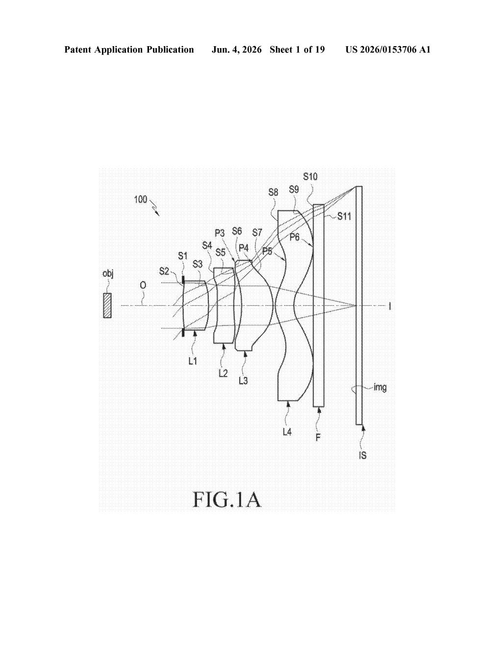 Samsung Patent: Compact 4-Lens Wide-Angle Camera Module — figure from US 2026/0153706 A1