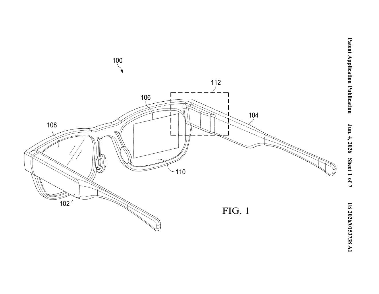 Google Patent: Wearable HUD Visual Artifact Reduction — figure from US 2026/0153738 A1