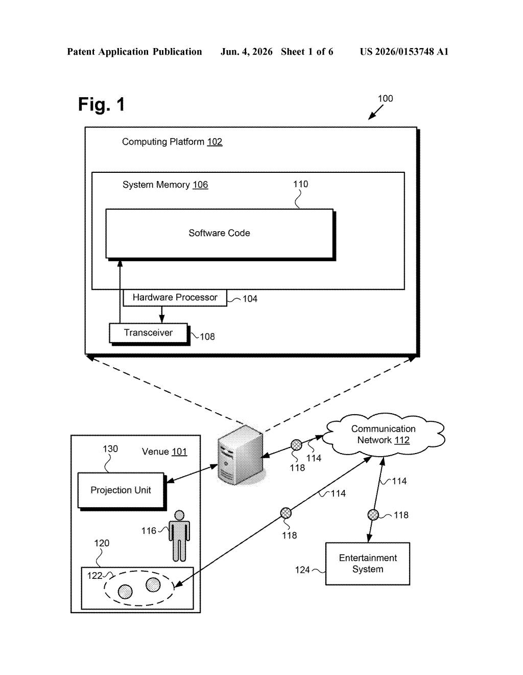 Disney Patent: 3D Pop-Out Projection Surface for Theme Parks — figure from US 2026/0153748 A1