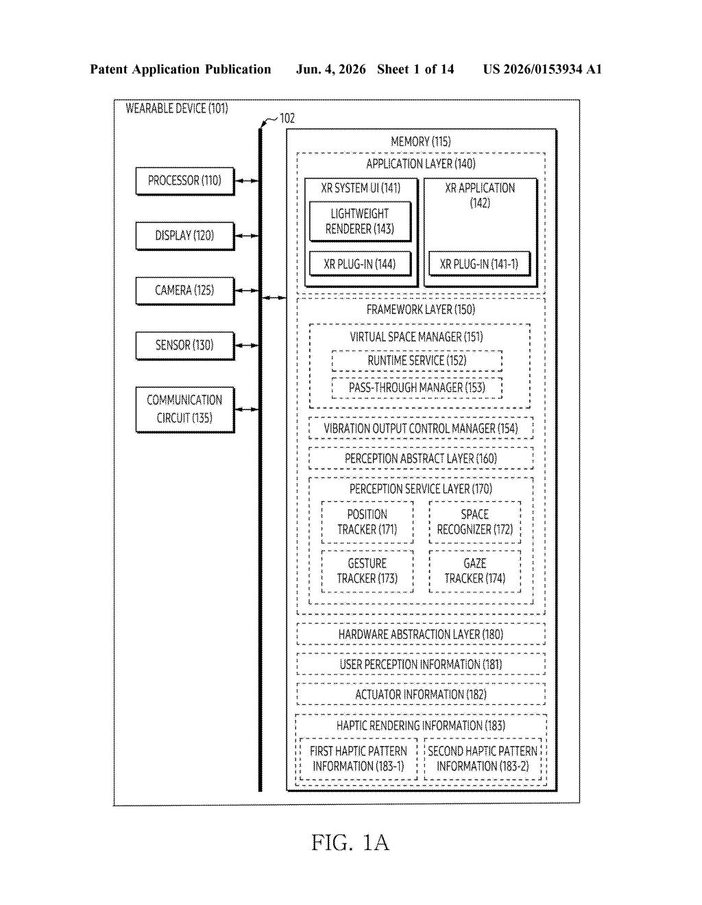 Samsung Patent: Wearable Syncs Haptics to Visual Ripple Effects — figure from US 2026/0153934 A1