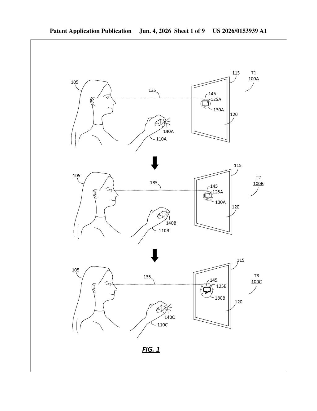 Apple Patent: Forgiving Gesture Recognition for Vision Pro — figure from US 2026/0153939 A1