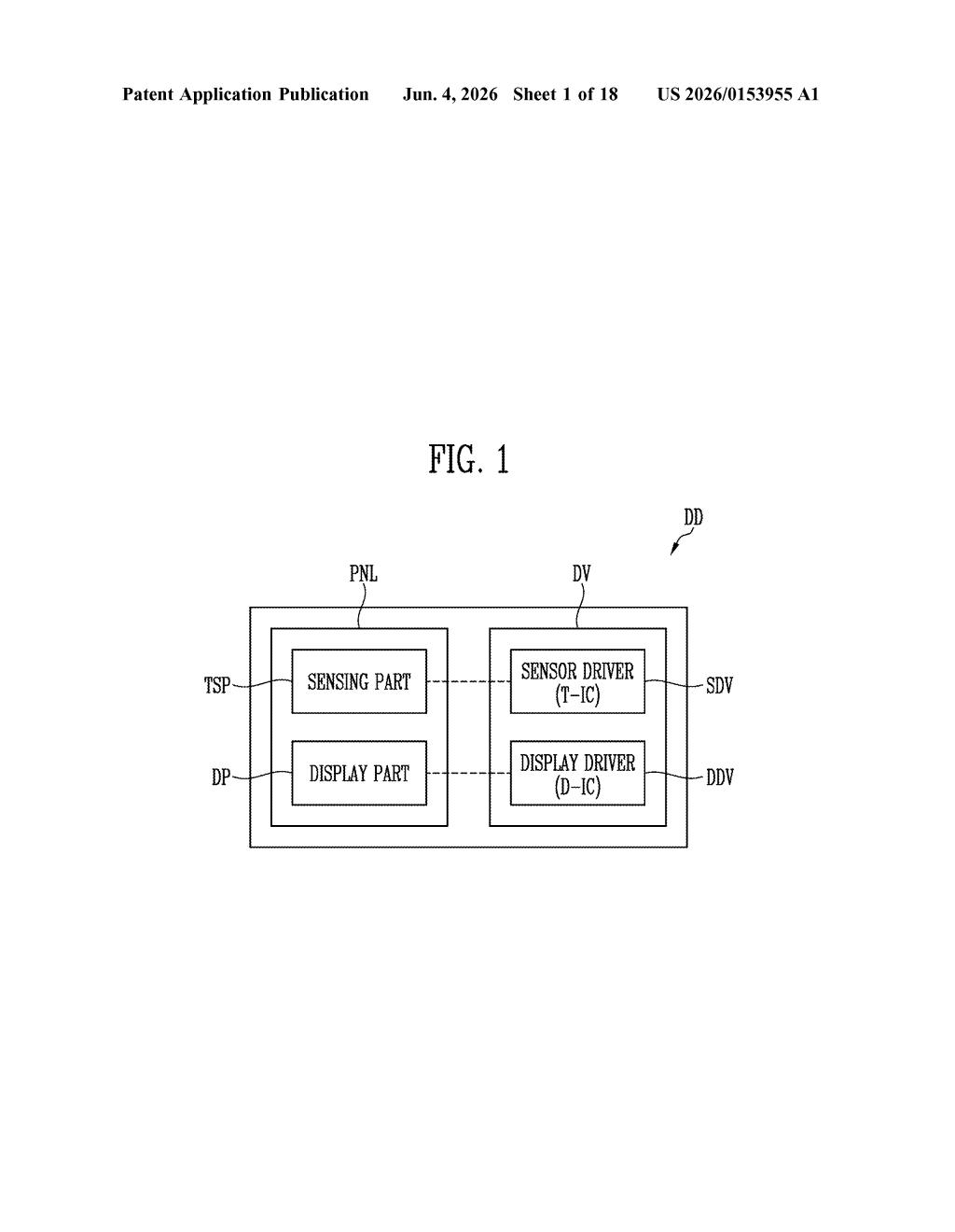 Samsung Display Patent: Dual-Driver Touchscreen Panel — figure from US 2026/0153955 A1