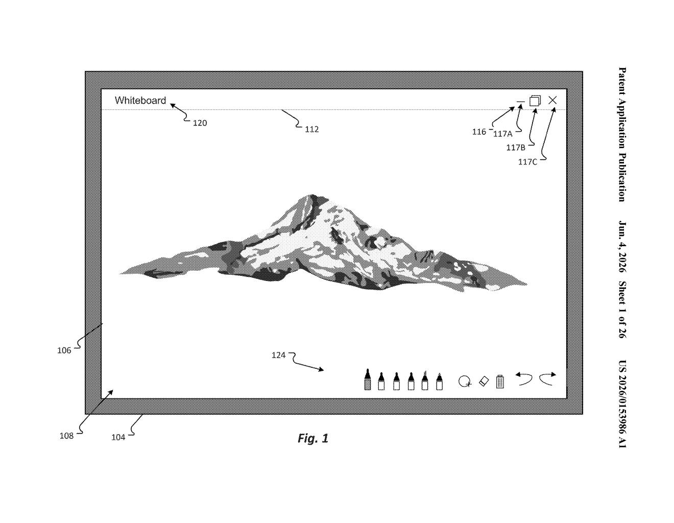 Microsoft Patent: Adaptive Title Bar for Large Displays — figure from US 2026/0153986 A1