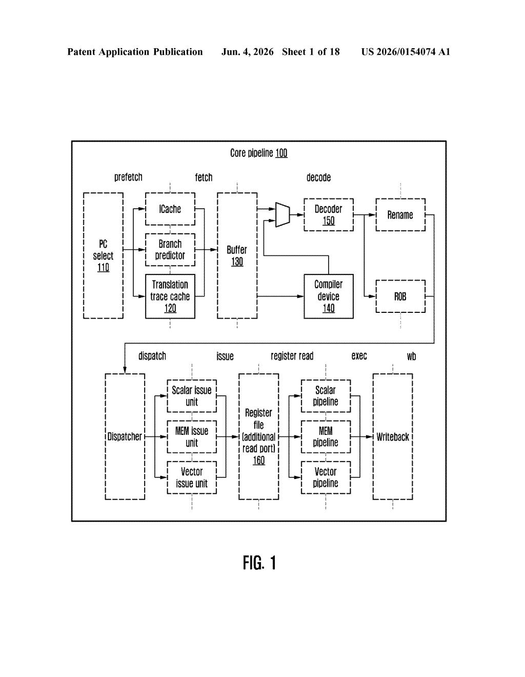 Samsung Patent: Scalar-to-Vector Instruction Translation — figure from US 2026/0154074 A1