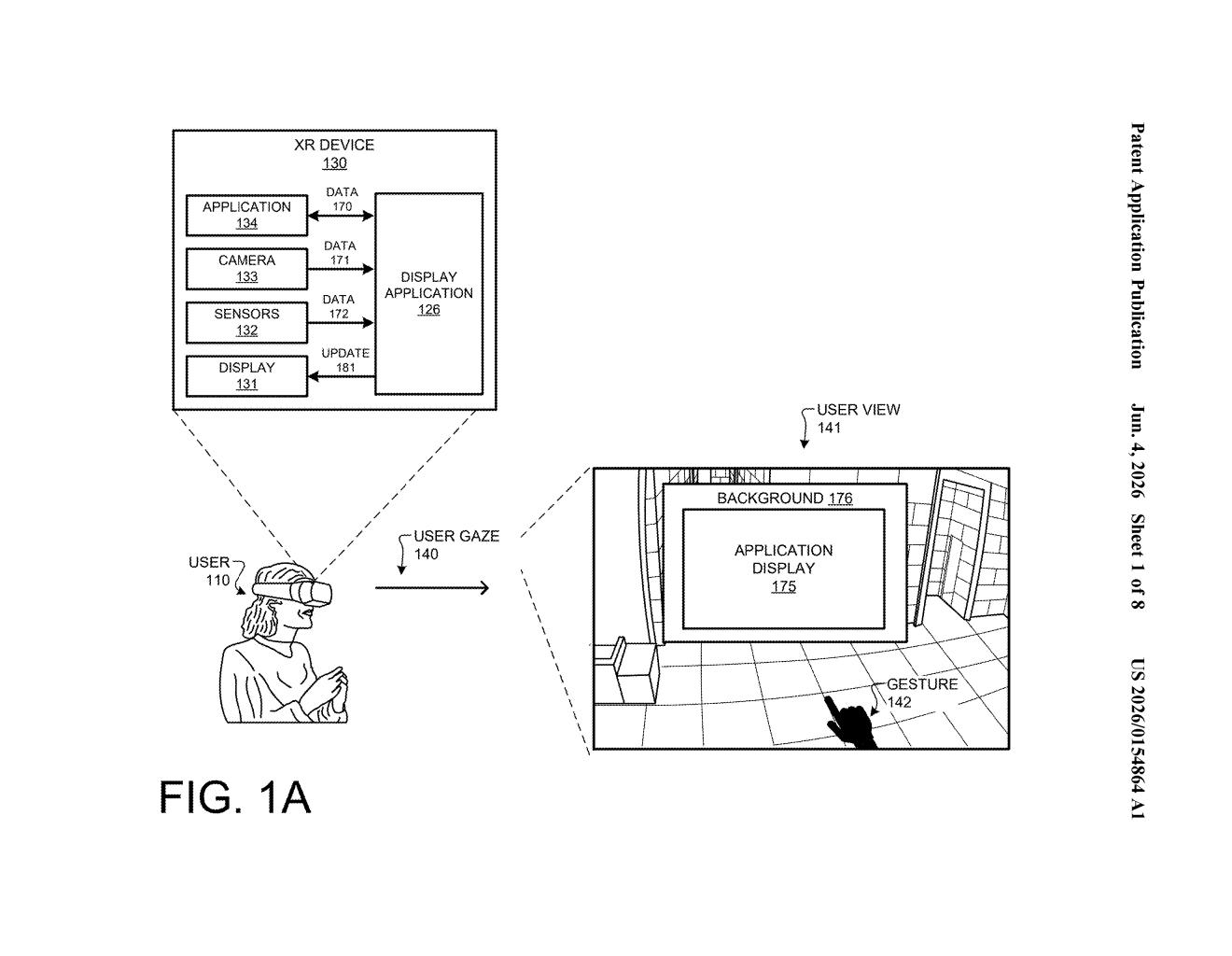Google Patent: Dynamic Backgrounds for AR Glasses Explained — figure from US 2026/0154864 A1