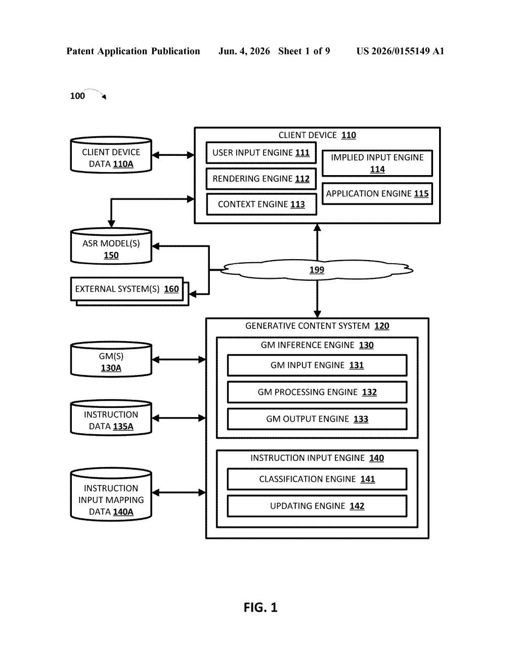 Google Patent: LLM-Powered Flexible Voice Dictation — figure from US 2026/0155149 A1