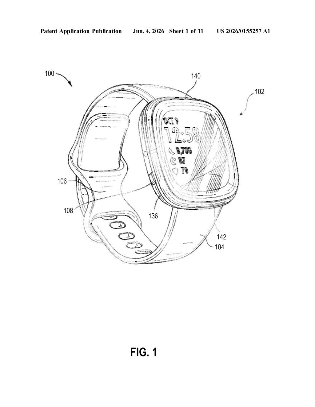 Google Patent: Wearable Mood-Tracking Tied to Body Data — figure from US 2026/0155257 A1