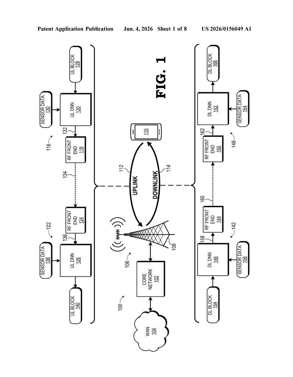 Google Patent: Neural Network-Driven Cellular Radio With Sensor Fusion — figure from US 2026/0156049 A1