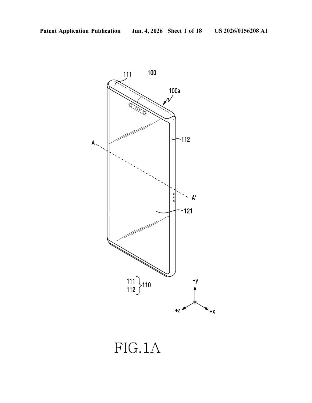 Samsung Patent: Rollable Phone Display Scan Rate Control — figure from US 2026/0156208 A1
