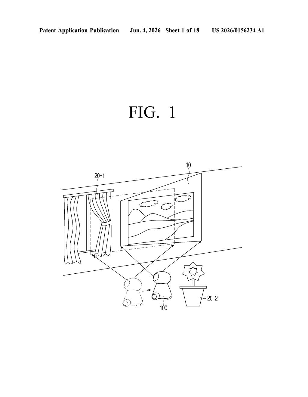 Samsung Patent: Self-Positioning Projector System Explained — figure from US 2026/0156234 A1
