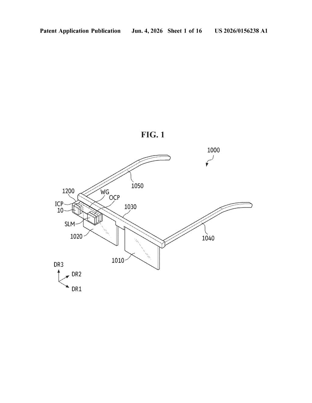 Samsung Display Patent: Nanostructure Waveguide for AR Displays — figure from US 2026/0156238 A1