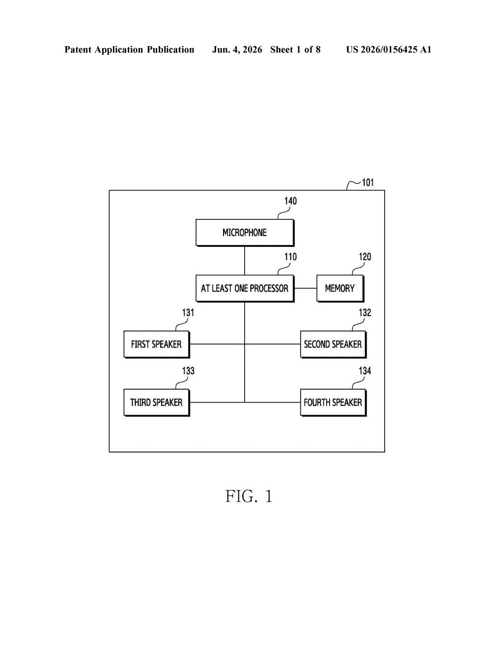 Samsung Patent: Auto-Balancing Dual Speakers on Devices — figure from US 2026/0156425 A1