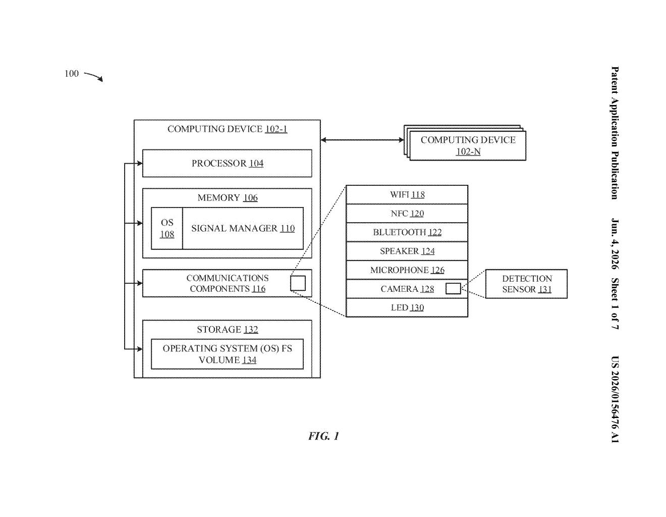 Apple Patent: High-Frequency Light Device Communication — figure from US 2026/0156476 A1