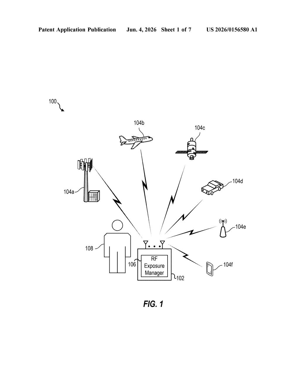Qualcomm Patent: Antenna-Aware RF Exposure Power Budgeting — figure from US 2026/0156580 A1