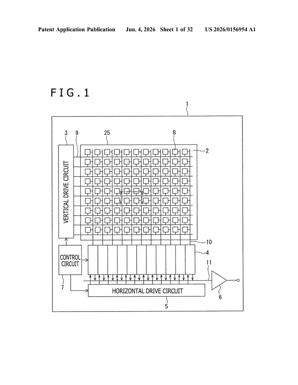 Sony Patent: Miniaturized Image Sensor Pixel Design — figure from US 2026/0156954 A1