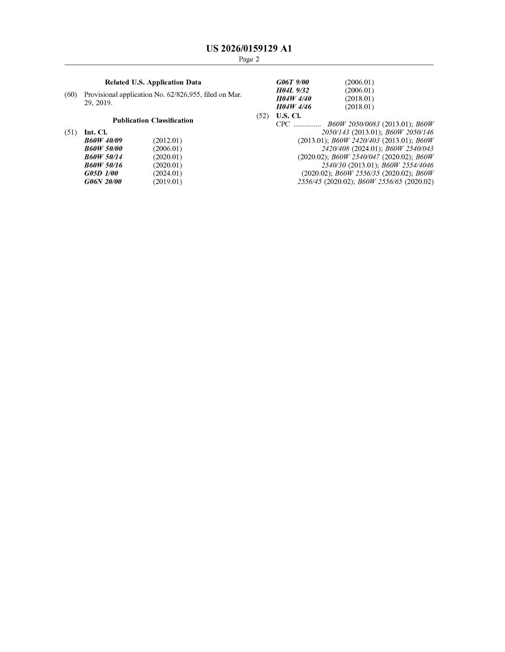 Intel Autonomous Vehicle Patent: Passenger-Aware Self-Driving — figure from US 2026/0159129 A1
