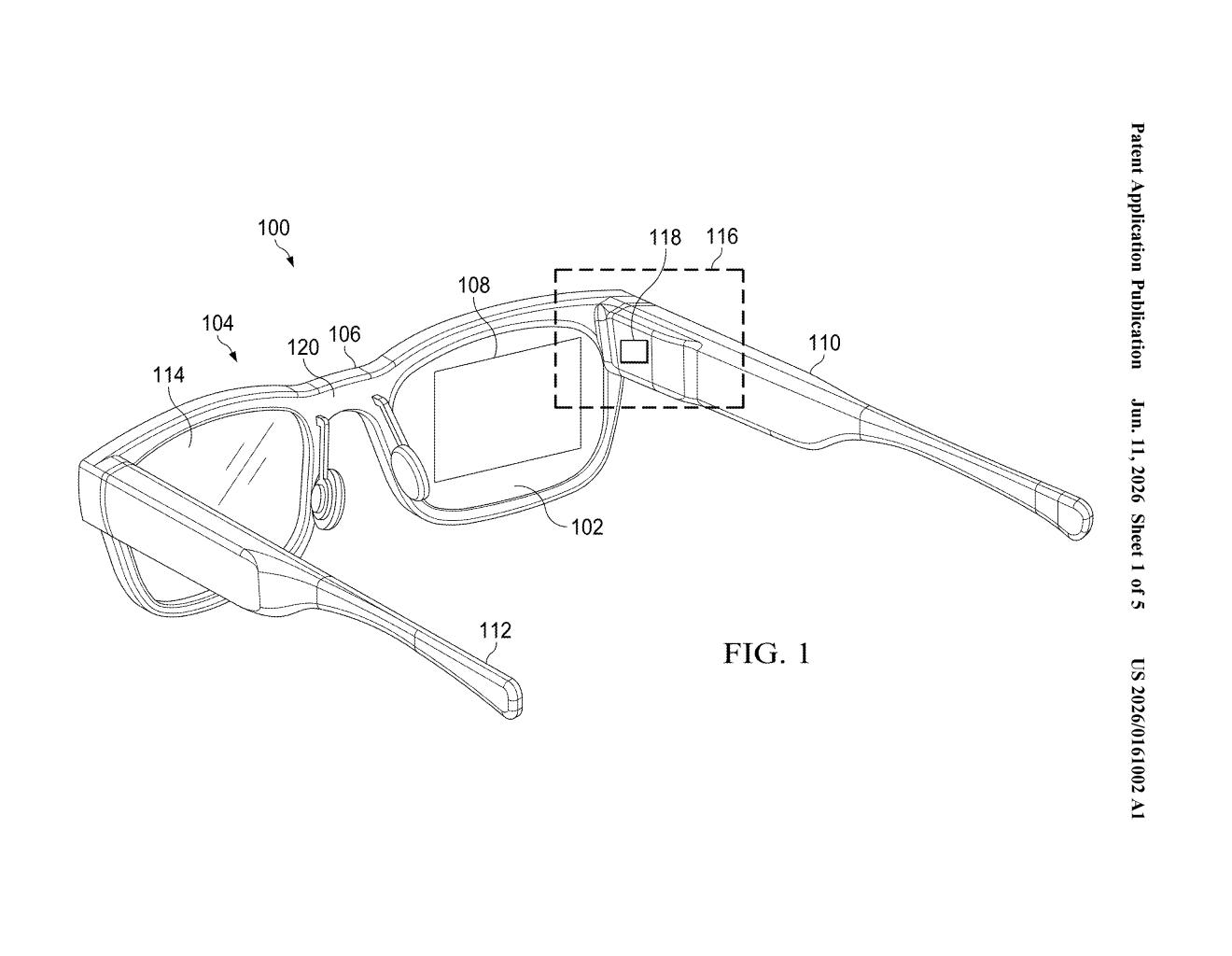 Google Patent: Detecting Broken AR Glasses Lenses — figure from US 2026/0161002 A1