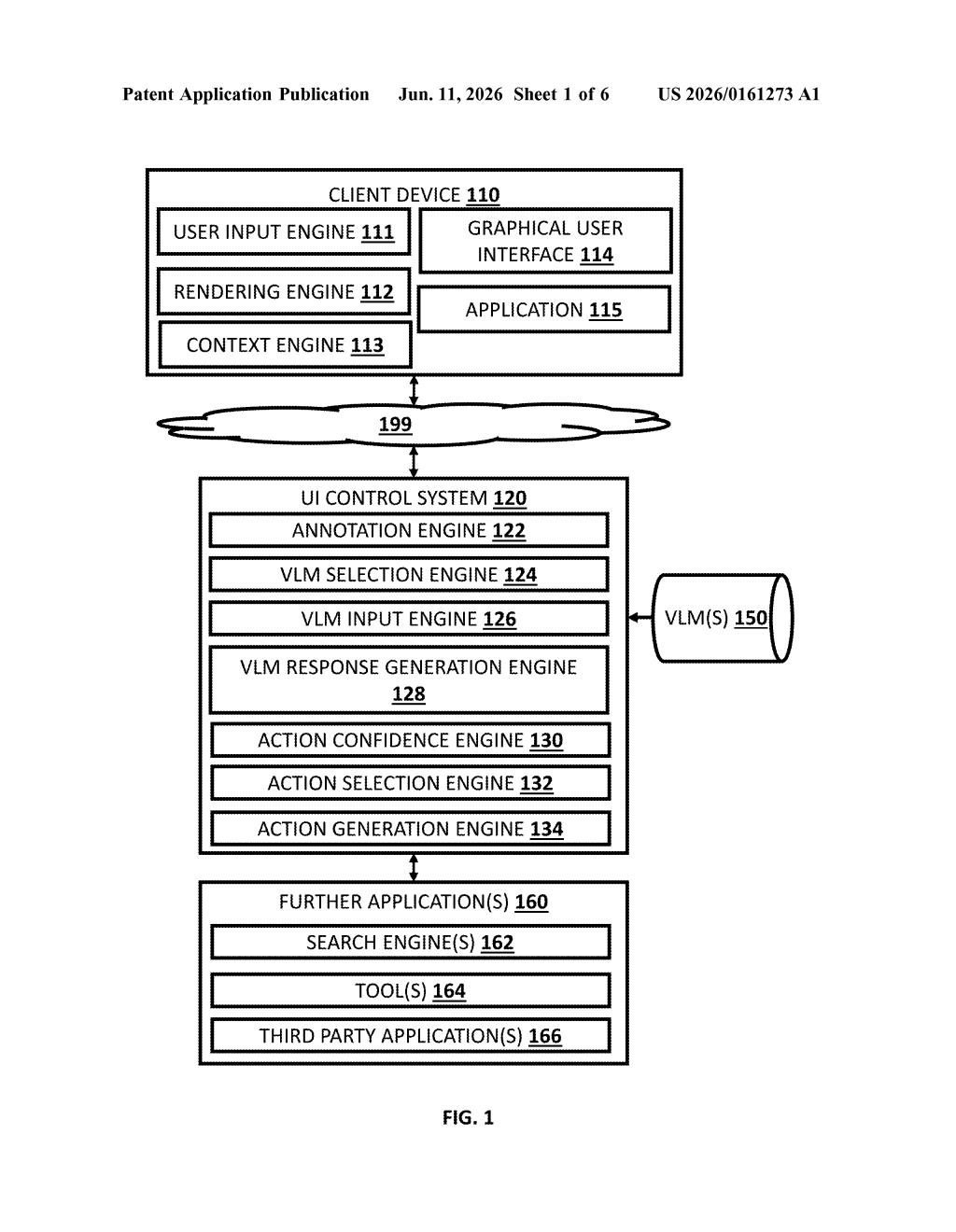 Google Patent: AI That Clicks Through Apps for You — figure from US 2026/0161273 A1