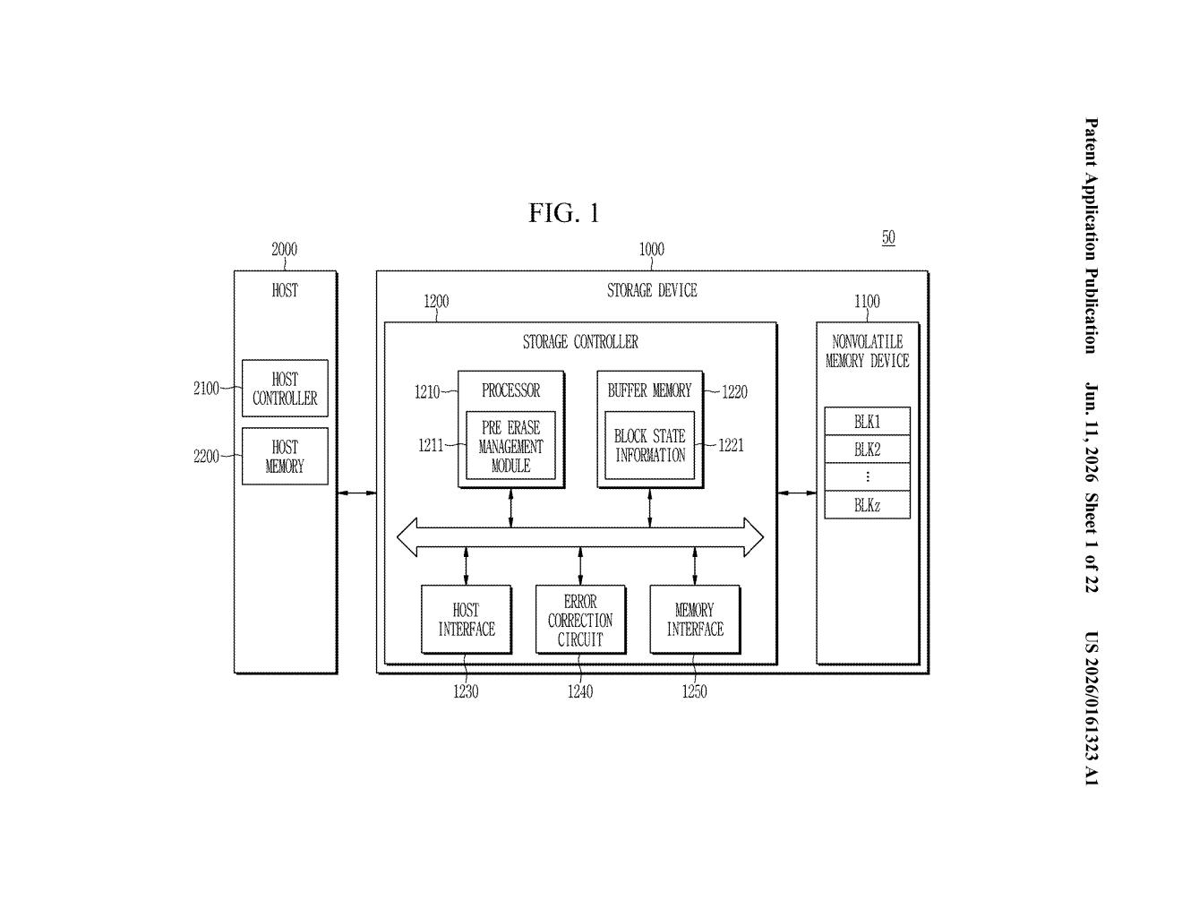 Samsung Patent: Pre-Erasing Flash Storage Blocks in Advance — figure from US 2026/0161323 A1