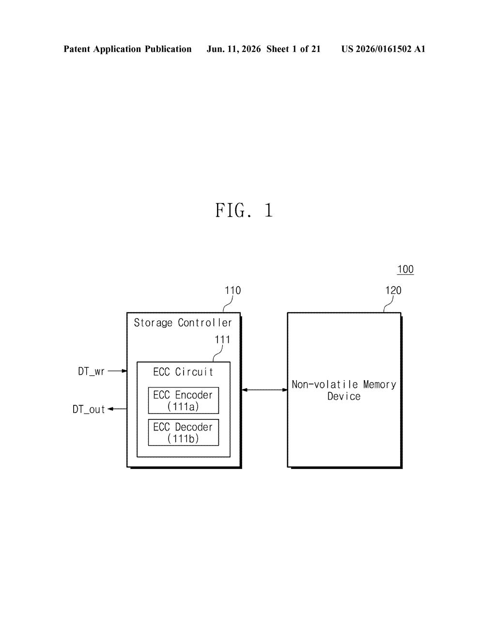 Samsung Patent: ECC Circuit for Flash Storage Error Correction — figure from US 2026/0161502 A1