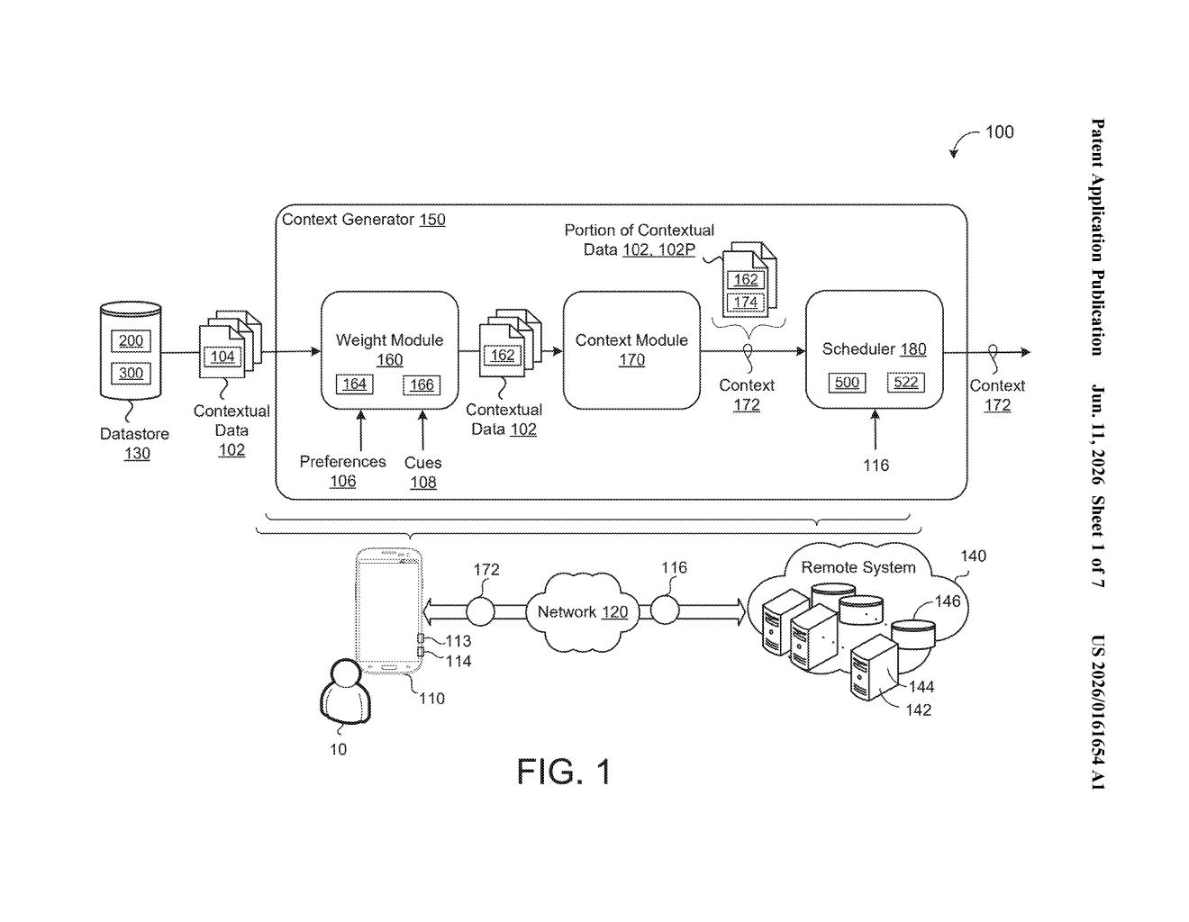 Google Patent: On-Device AI Queries Using Personalized Context — figure from US 2026/0161654 A1
