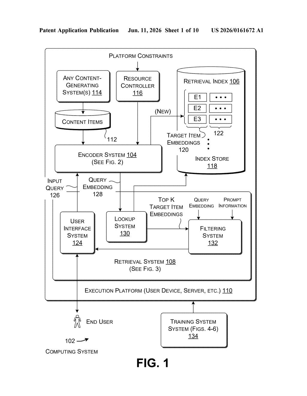 Microsoft Patent: Fixed-Weight Language Models for Search Indexes — figure from US 2026/0161672 A1