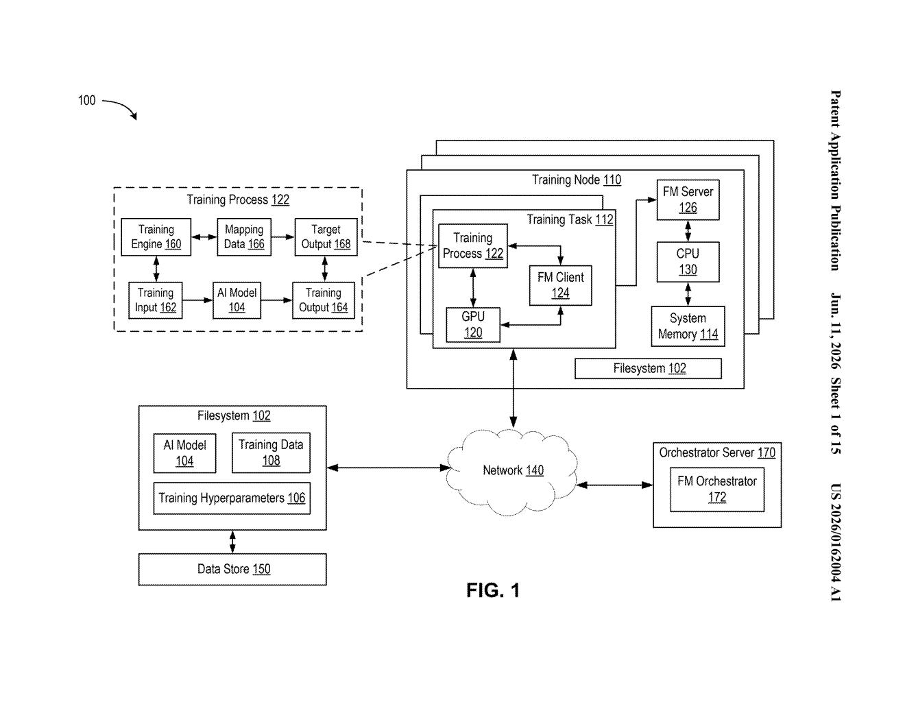Nvidia Patent: Fault-Triggered AI Training Checkpointing — figure from US 2026/0162004 A1