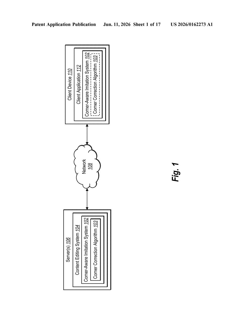 Adobe Patent: Corner-Aware Edge Tracing in Digital Images — figure from US 2026/0162273 A1
