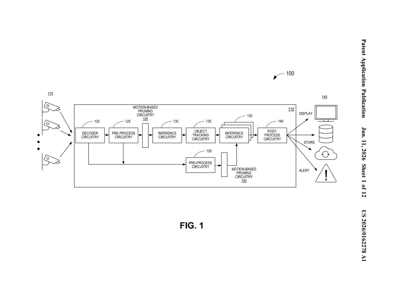 Intel Patent: Cutting AI Video Tokens Using Motion Detection — figure from US 2026/0162278 A1