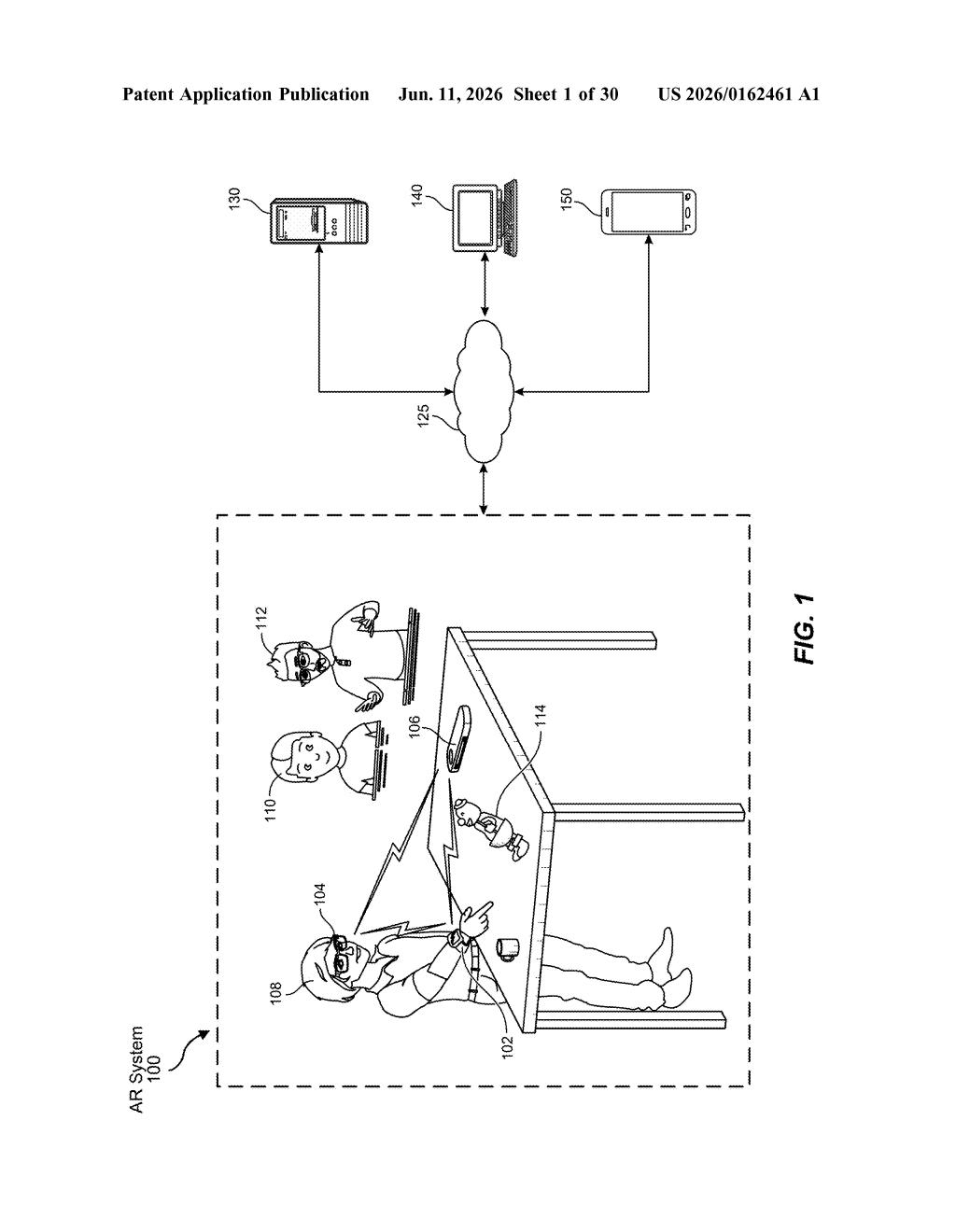 Meta Patent: Teaching AI Gesture Recognition Across Sensors — figure from US 2026/0162461 A1