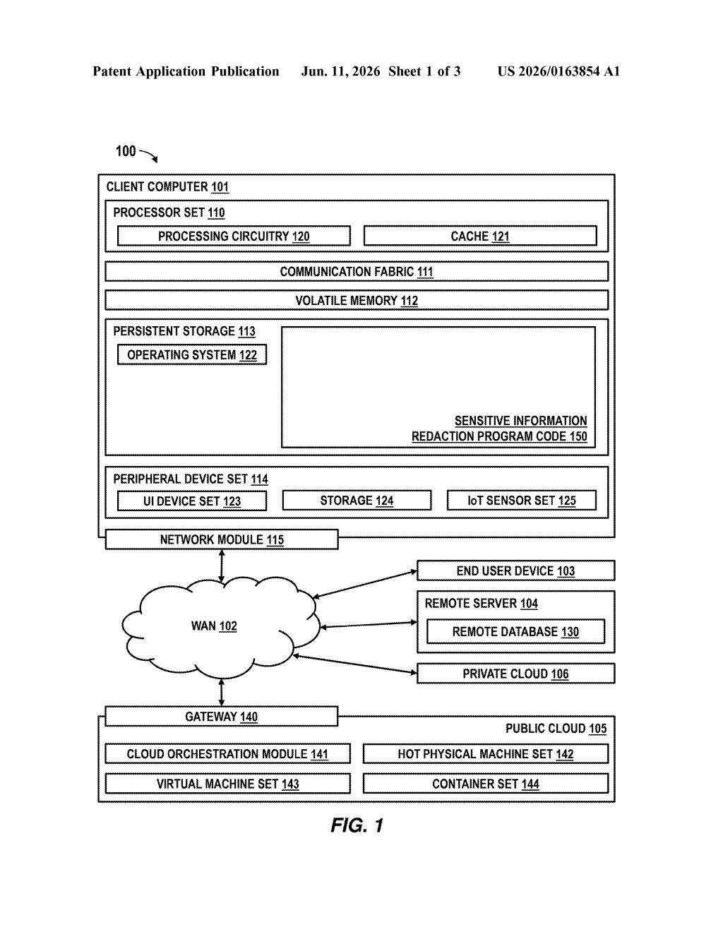 IBM Patent: Auto-Redacting Sensitive Chat Before New Users Join — figure from US 2026/0163854 A1