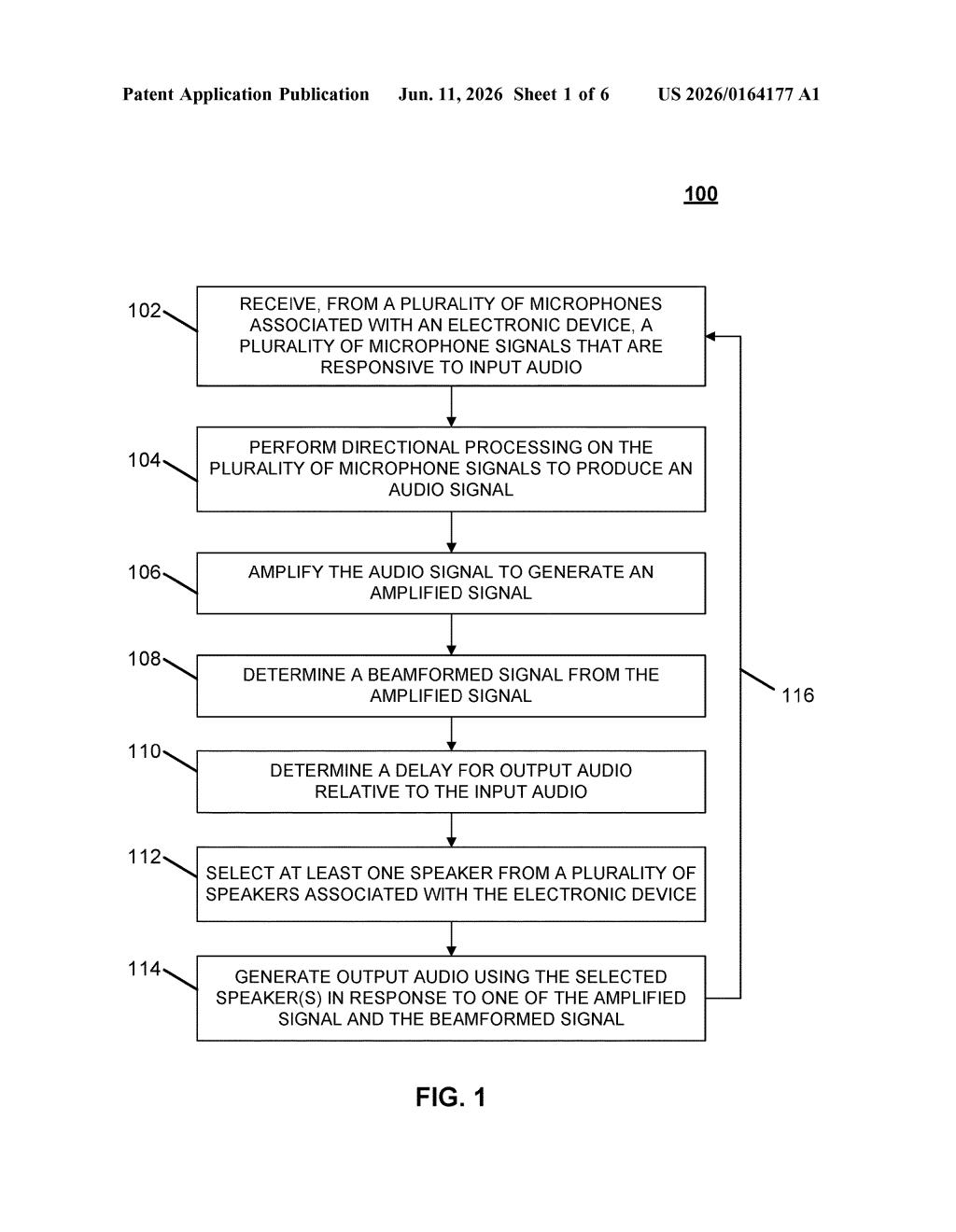 Google Patent: Spatial Audio Without Pairing Devices — figure from US 2026/0164177 A1