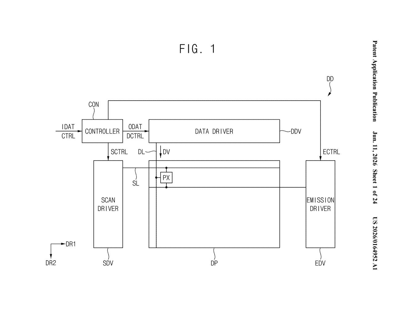 Samsung Display Patent: Under-Screen Camera Display Design — figure from US 2026/0164952 A1
