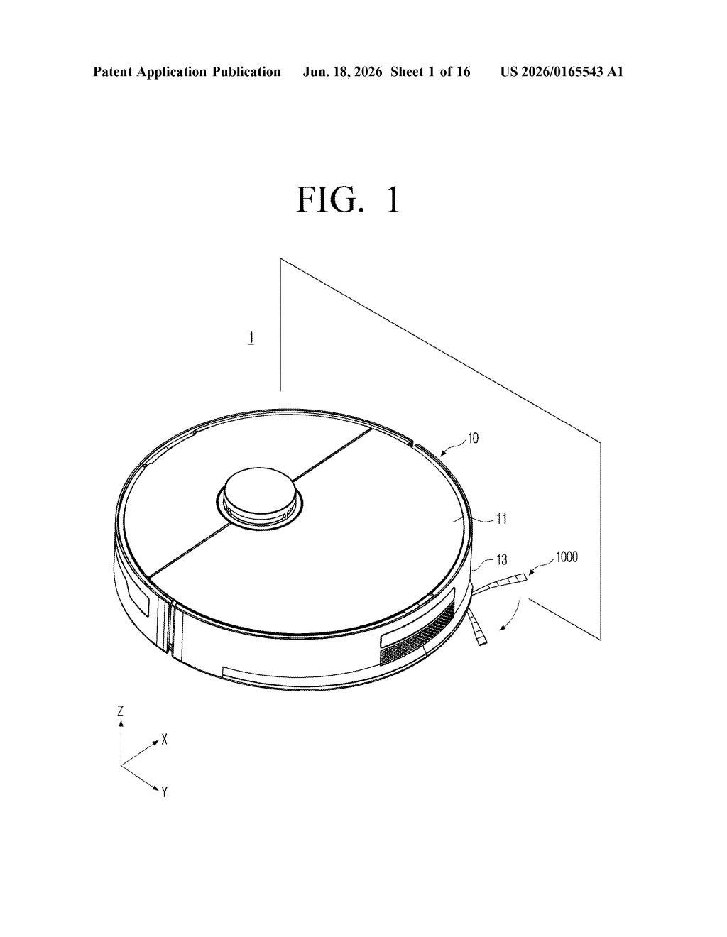 Samsung Robot Vacuum Brush Patent Explained — figure from US 2026/0165543 A1