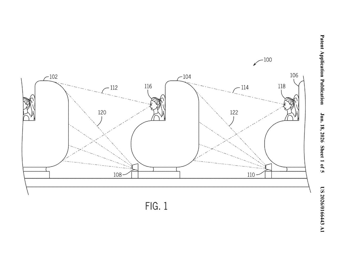 Disney Patent: Projecting Video Content onto Moving Ride Vehicles — figure from US 2026/0166443 A1