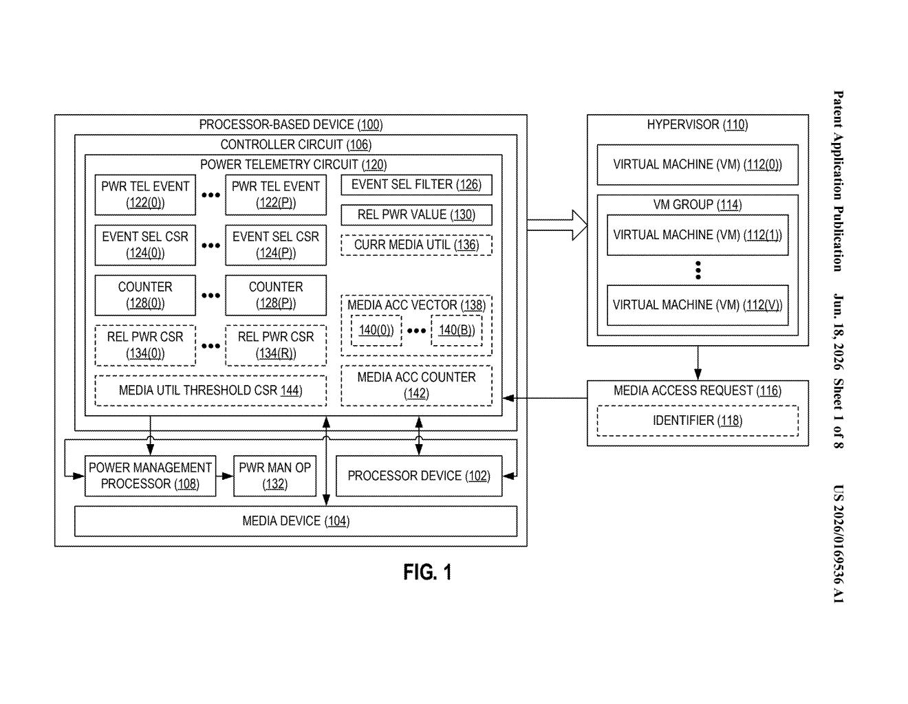 Microsoft Patent: VM Media Power Telemetry Explained — figure from US 2026/0169536 A1