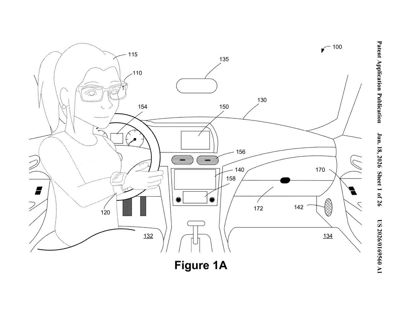 Meta Patent: AR Glasses That Control Your Car With Hand Gestures — figure from US 2026/0169560 A1