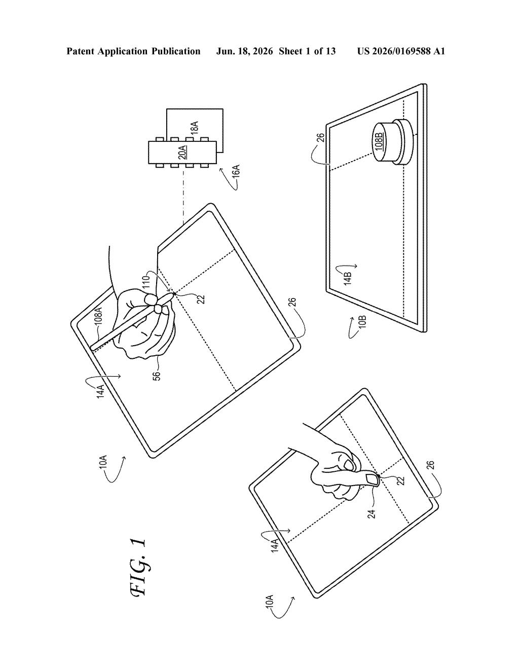 Microsoft Patent: Touch-Screen Noise Cancellation via Electrodes — figure from US 2026/0169588 A1
