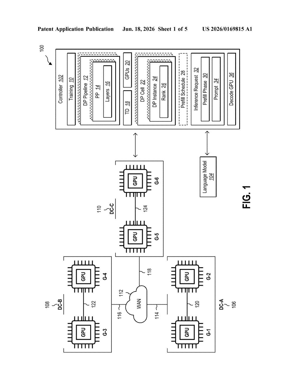 Microsoft Patent: Training AI Models Across Multiple Datacenters — figure from US 2026/0169815 A1