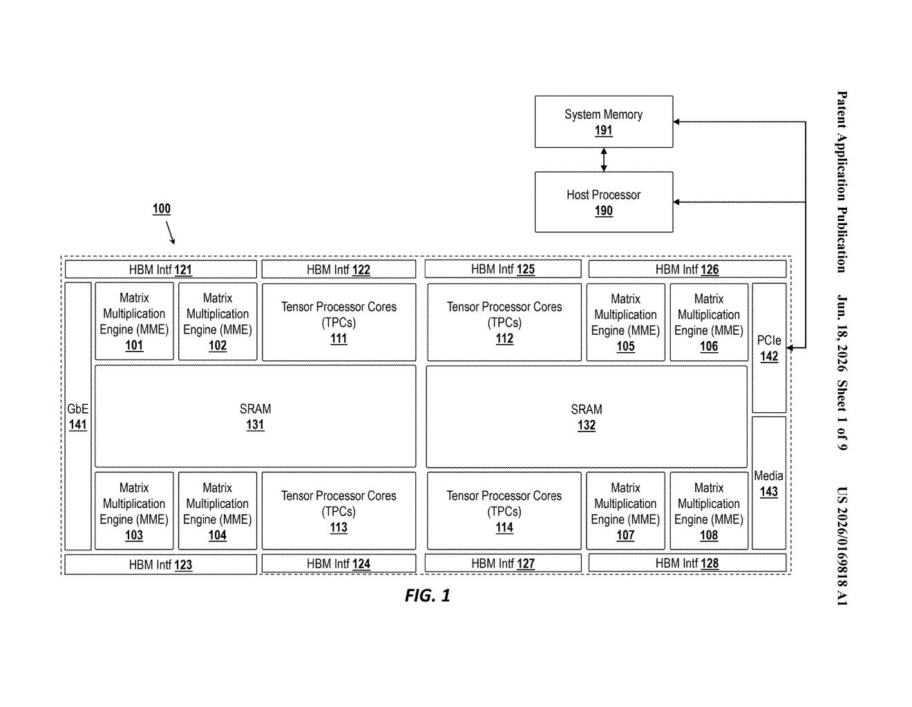 Intel Patent: AI Attention Operations on Mixed Processors — figure from US 2026/0169818 A1