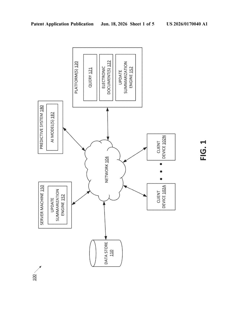 Google Patent: AI Summaries of Document Updates Explained — figure from US 2026/0170040 A1