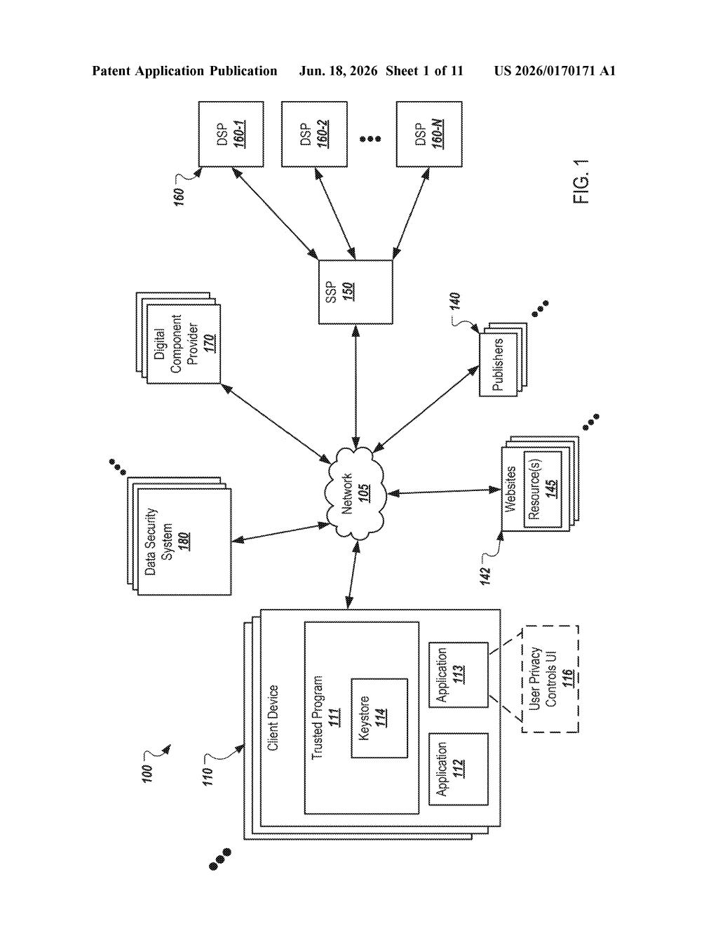 Google Patent: Cryptographic Subscription Token System — figure from US 2026/0170171 A1